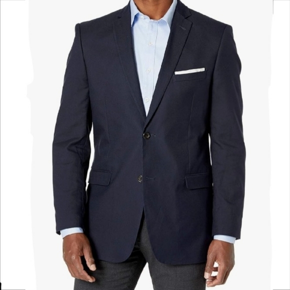 U.S. Polo Association Cotton Solid Sport Coat - Navy Blue - Picture 5 of 6